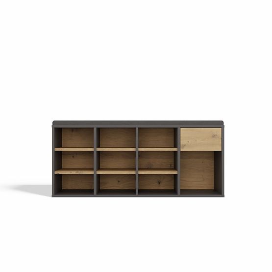 Nyitott cipősszekrény TALLIN ANTRACIT TÖLGY ARTISAN előszobába