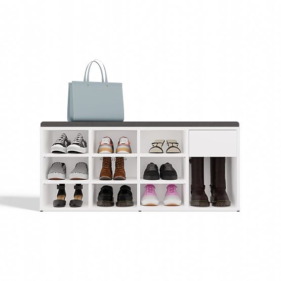 Nyitott cipősszekrény TALLIN FEHÉR előszobába