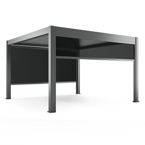 Önállóan álló Lumera kerti pergola alumíniumból, 4x4 m, bioklimatikus, LED világítás, elektromos