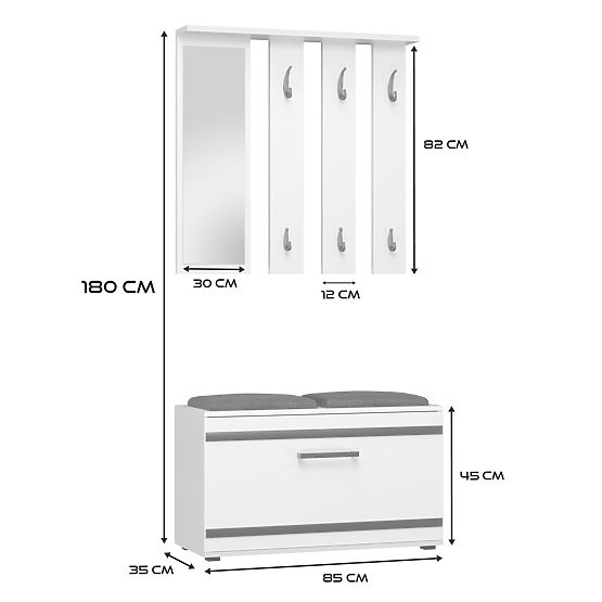 Opal OPAL FEHÉR ruhásszekrény