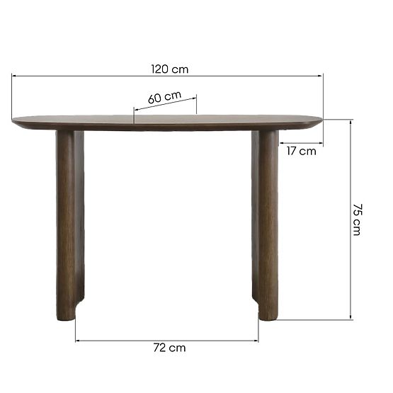 Oriento íróasztal/konzol 120 cm, sötét tölgy