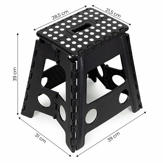 Összecsukható 1 lépcsős műanyag zsámoly 39 cm