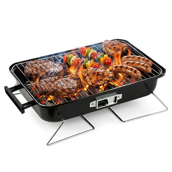 Összecsukható hordozható CAMPAL faszén grill fedéllel