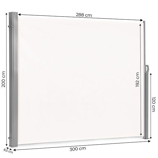 Összecsukható napellenző 300x200 cm oldalsó roló paraván kertbe teraszra bézs