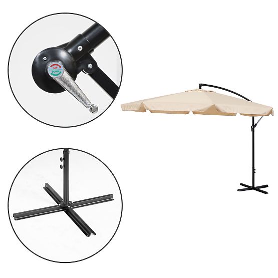 Összecsukható napernyő a teraszra - bézs