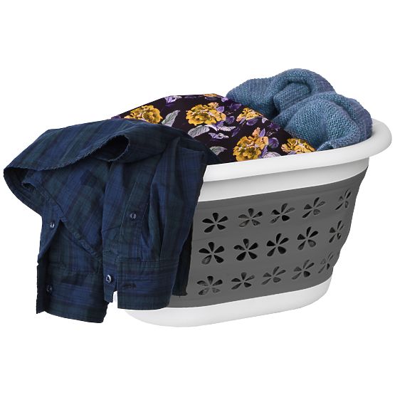 Összecsukható ovális tál 50 x 37 cm fehér-szürke OVAL COMPACT 25L