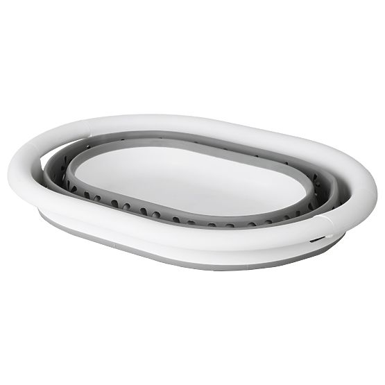 Összecsukható ovális tál 50 x 37 cm fehér-szürke OVAL COMPACT 25L