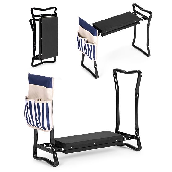 Összecsukható térdeplő - kerti munkaszék 2 az 1-ben - kék