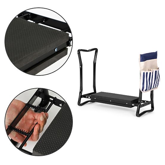 Összecsukható térdeplő - kerti munkaszék 2 az 1-ben - kék