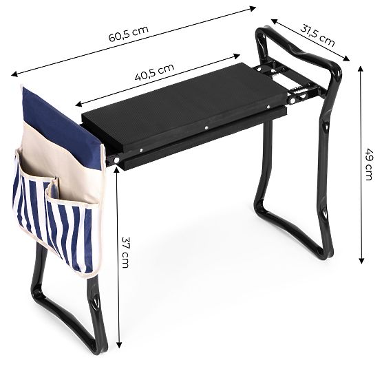 Összecsukható térdeplő - kerti munkaszék 2 az 1-ben - kék