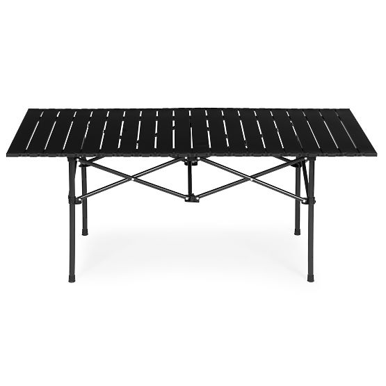 Összecsukható túraasztal 120x55 cm kempingezéshez, táskával, fekete MultiGarden