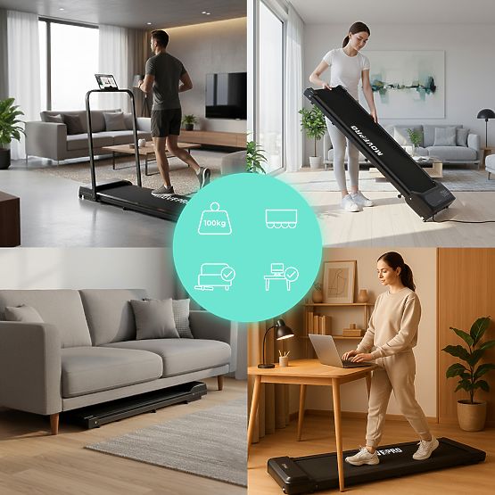 Otthoni futópad elektromos tartóval walking pad edzéshez asztal alá 10 km/h ModernHome