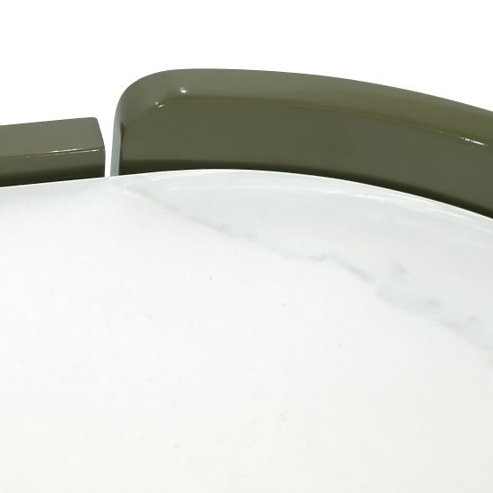 Ovális Nari komód, zöld/szürke, spiek, fényes