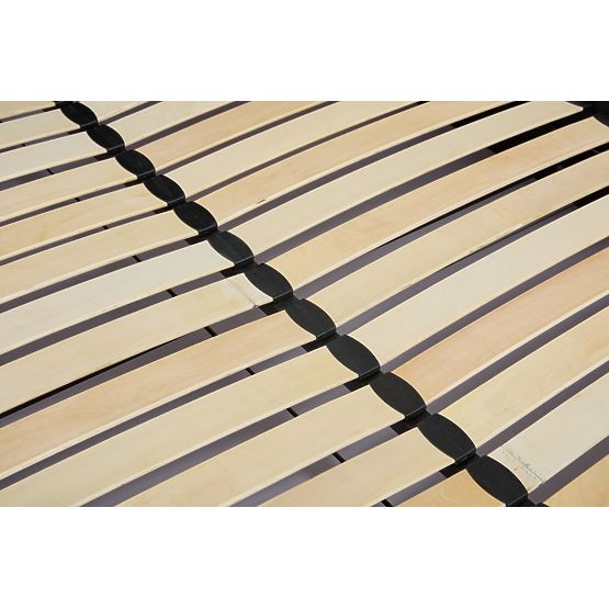 Kárpitozott ágy magas fejtámlával PALLAZO fekete - 160x200 cm