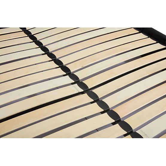 Kárpitozott ágy magas fejtámlával PALLAZO fekete - 160x200 cm