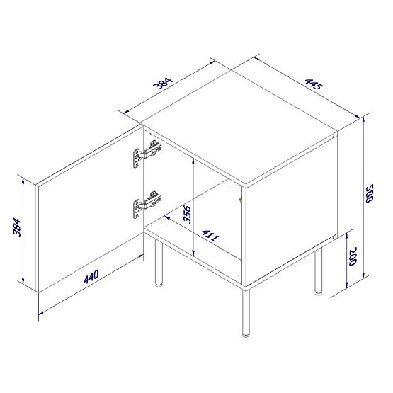 PALAZZO éjjeliszekrény (2 db = 1 készlet) fekete matt/tölgy craft