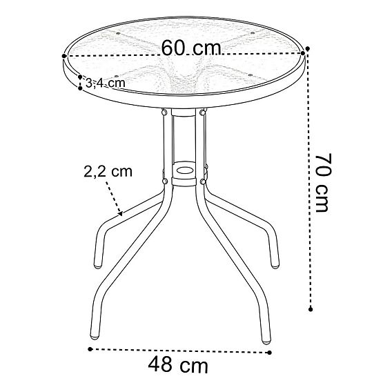 PALMA kerti bútor szett asztal + 2 szék