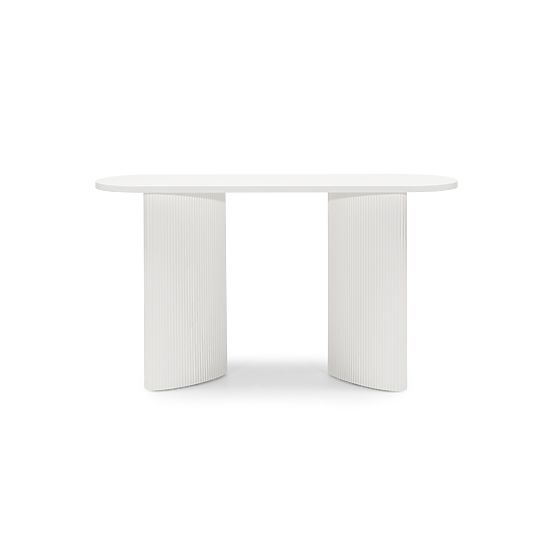 Pauline íróasztal/konzol 140 cm, fehér, lamellákkal