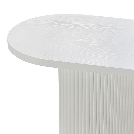 Pauline íróasztal/konzol 140 cm, fehér, lamellákkal