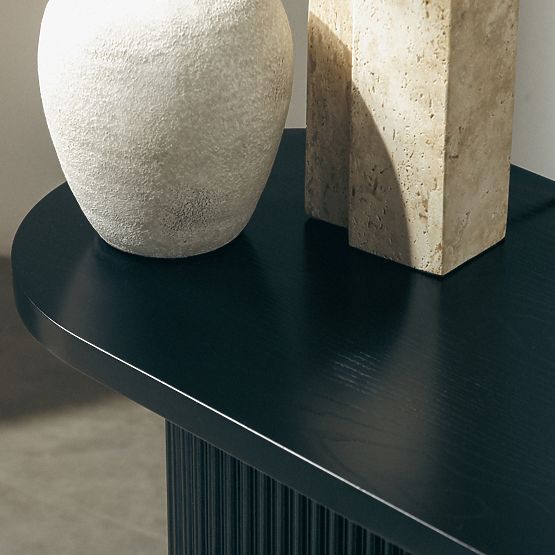 Pauline íróasztal/konzol 140 cm, fekete, lamellás