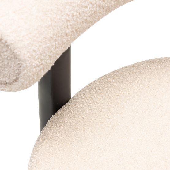 Pedro bárszék, bézs/fekete lábak, boucle