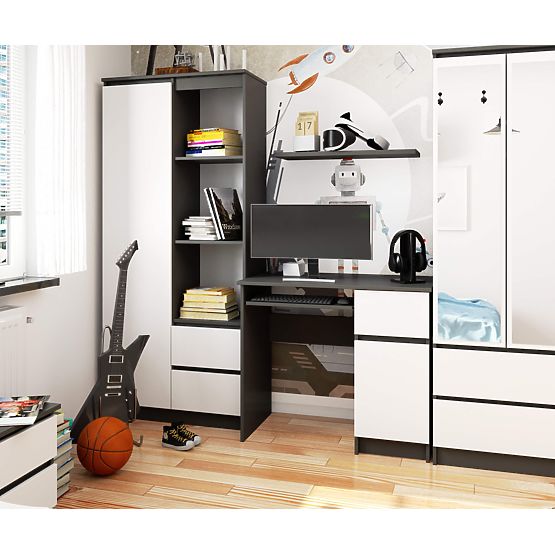 PIKSEL PK SZÜRKE/FEHÉR SZÁMÍTÓGÉPASZTAL - JOBBOS