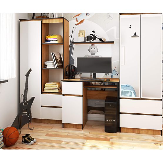 PIKSEL SZÁMÍTÓGÉPASZTAL PK CRAFT TÖLGY / FEHÉR - BALOS