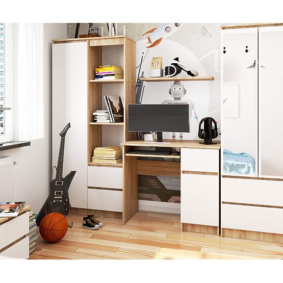 PIKSEL SZÁMÍTÓGÉPASZTAL SONOMA / FEHÉR - JOBB