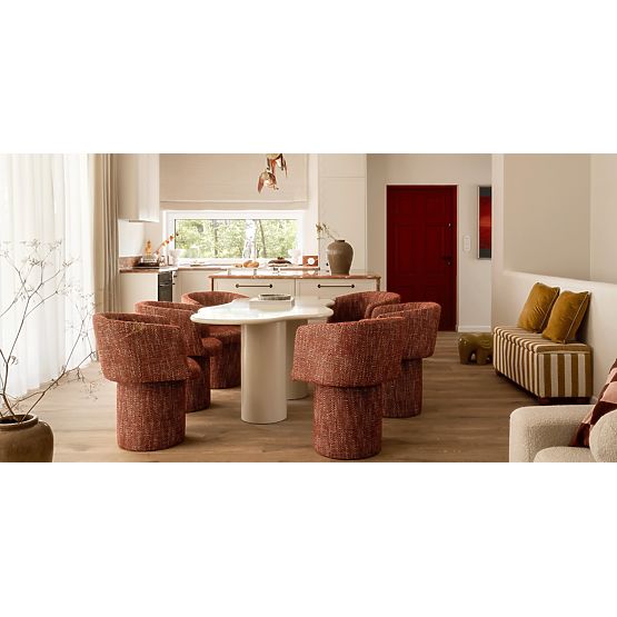 Pinar étkezőasztal 180 cm, szürke-bézs, lekerekített formák