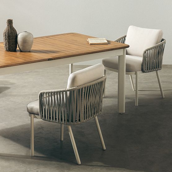 Porticato kerti szék zsinórfonattal, világos bézs