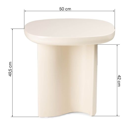 Puro oldalsó asztal 50 cm, világos bézs, fényes