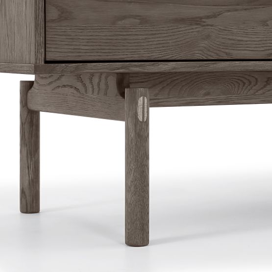 Quadri TV szekrény fiókokkal, tömör tölgyfa, furnér, eszpresszó barna