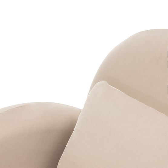Rainbow világos bézs, bársonyos, lekerekített relaxációs fotel