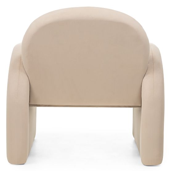 Rainbow világos bézs, bársonyos, lekerekített relaxációs fotel