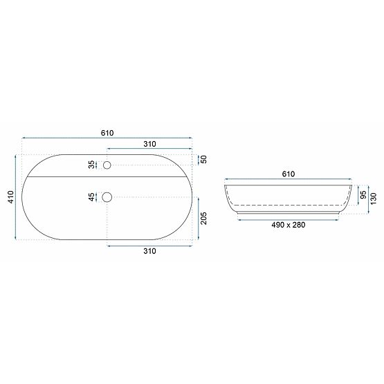 REA Aura 61 Bézs Fényes Mosdó