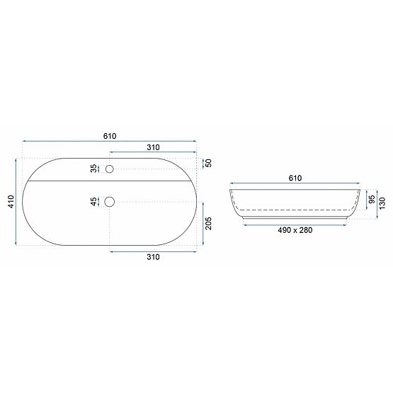 REA Aura 61 Marmo Shiny mosdókagyló