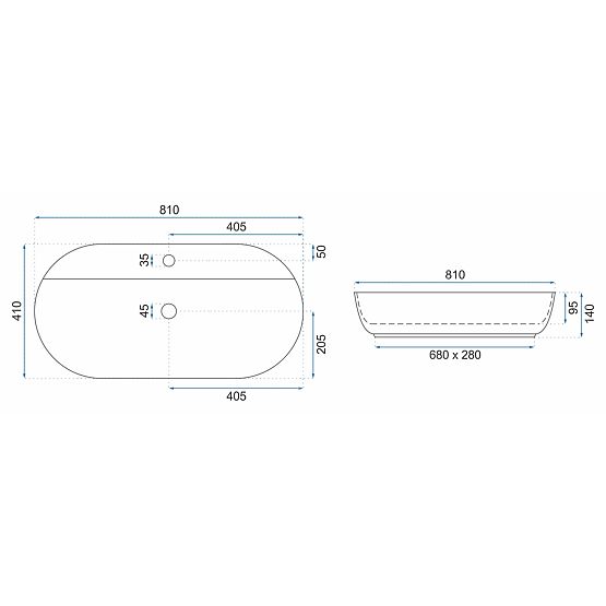 REA Aura 81 Mosdókagyló pultra