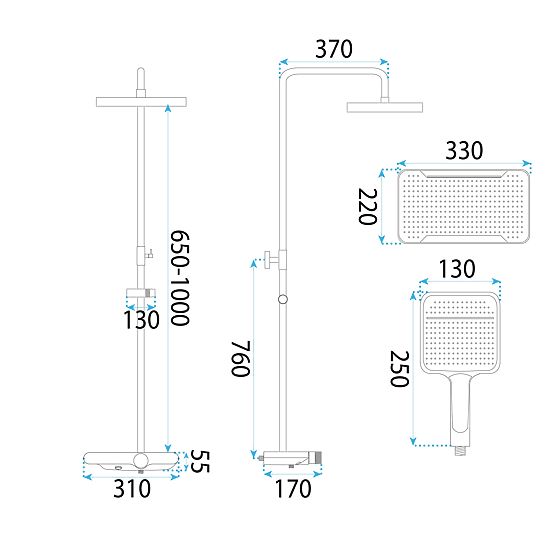 REA Bari Fehér Zuhanykészlet