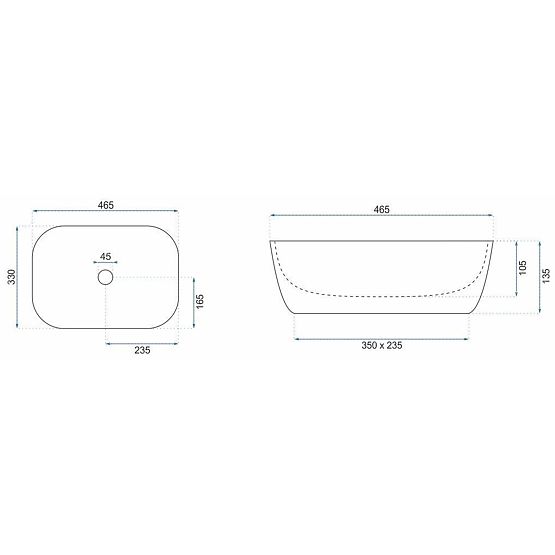 Rea Belinda COPPER BRUSH / Fekete Bútor Mosdó