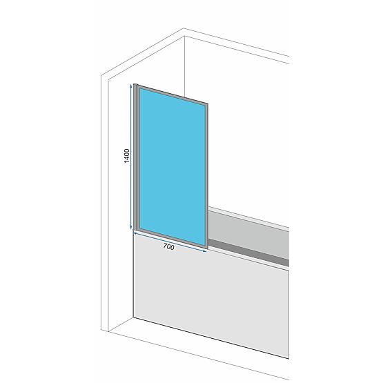 Rea Lagos-1 Fix Álló Kádparaván 70 Fekete