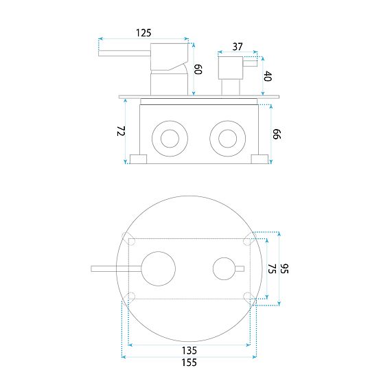 Rea Lungo Diamond Króm Beépített Zuhanykészlet + BOX