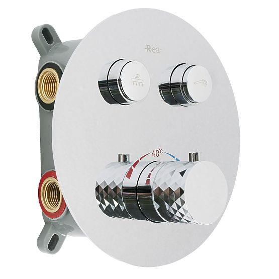 Rea Lungo Diamond Króm Beépített Zuhanykészlet Termosztáttal + BOX