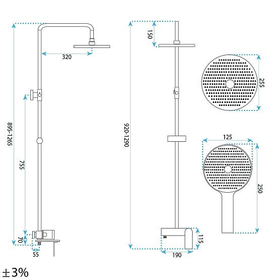 REA Marco Fekete Zuhanykészlet