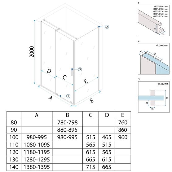 REA Montana Zuhanykabin Arany Kefe 120x100