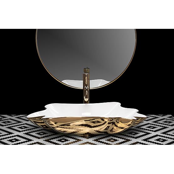 REA Sea Infinity Gold/Fehér Mosdó + Dugó