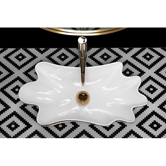 REA Sea Infinity Gold/Fehér Mosdó + Dugó