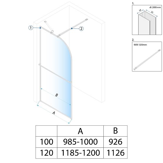 Rea Sky Brush Gold 120 zuhanyfal
