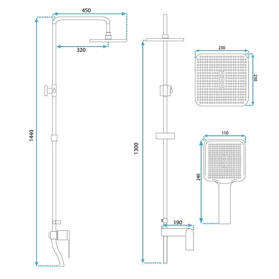 REA STORM ARANY CSISZOLT ZUHANYKÉSZLET