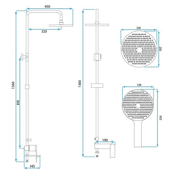 Rea Veneta Zuhanykészlet Arany Kefe