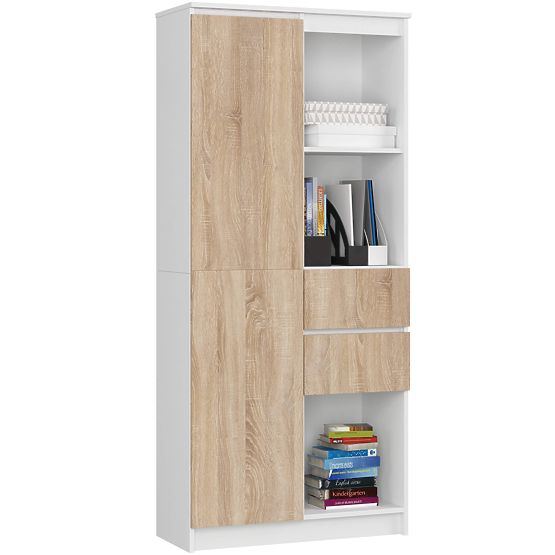 REGÁL R15 R80 1D 2SZ CLP PK FEHÉR / SONOMA